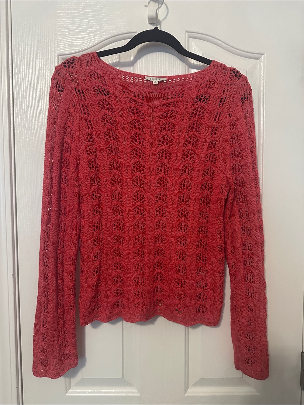 Azura Crochet Sweater- Color:Persimmon